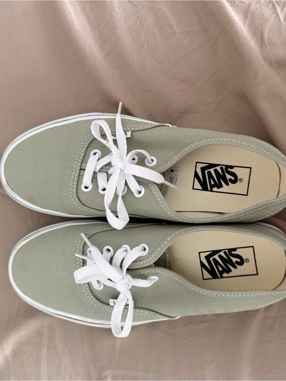 Vans Classic Low-Top Sneakers in Sage Green with White Laces